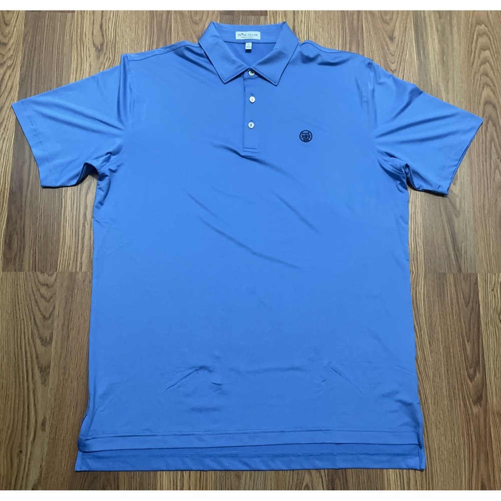 Peter Millar Summer Comfort Polo Shirt Mens Large Performance Pique Blue